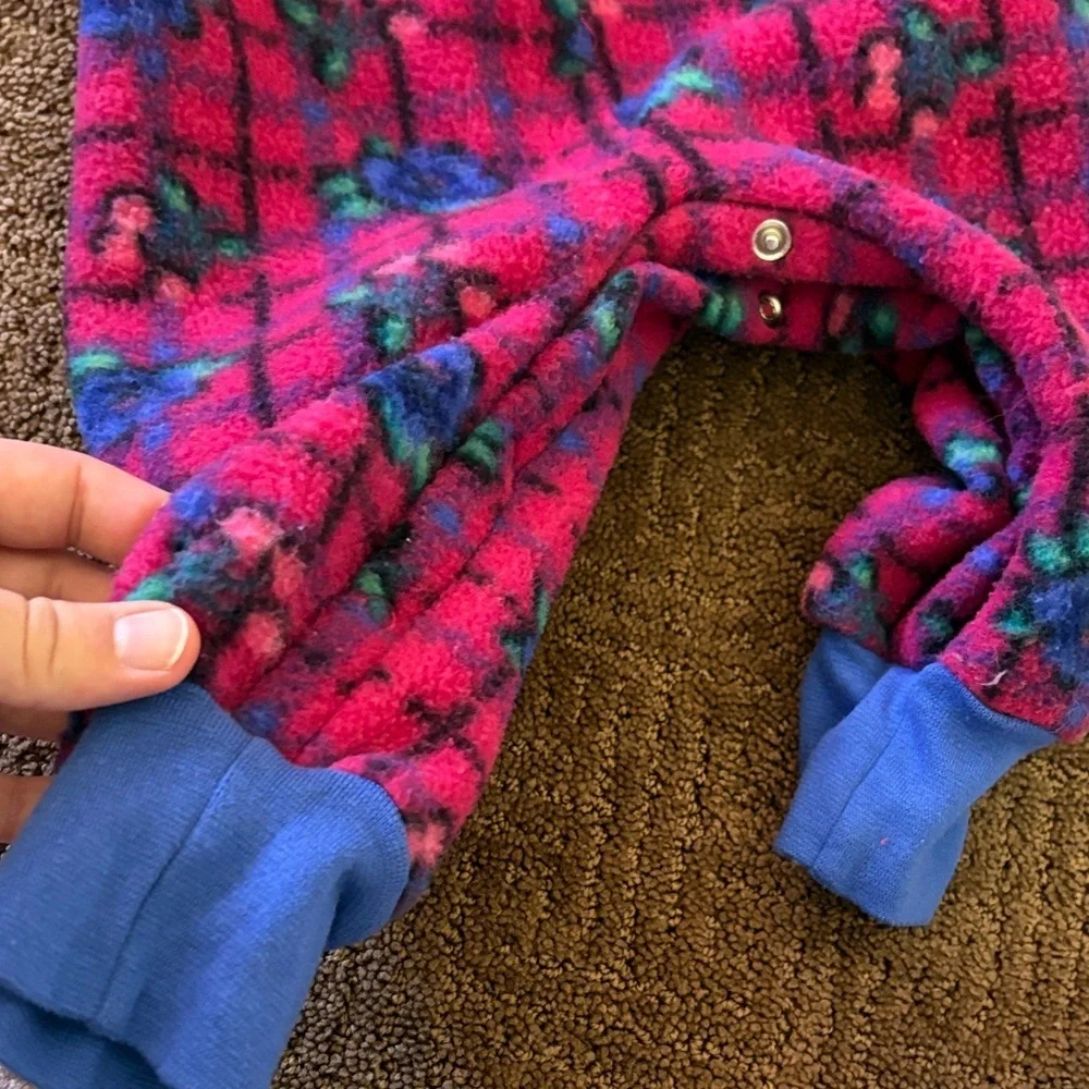 Vintage osh kosh Pink and Blue Floral Baby overalls